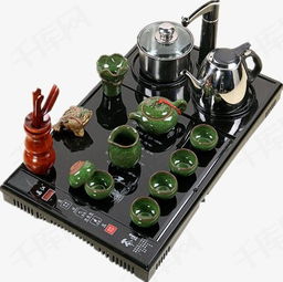 高清產品實物PNG免費下載 茶具套裝電磁爐四合一素材圖片，盡在千庫網